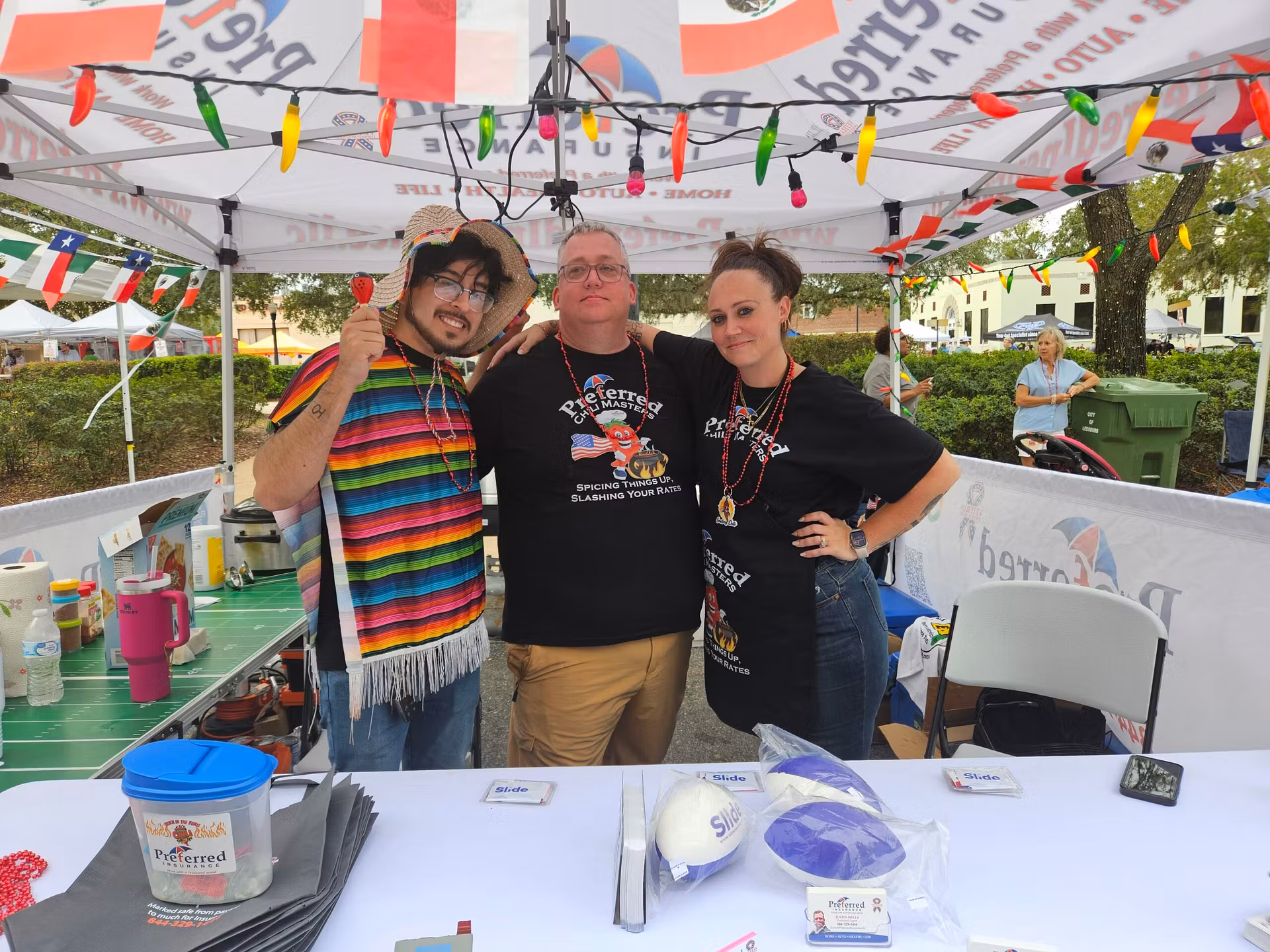 Justin and his agents at an event