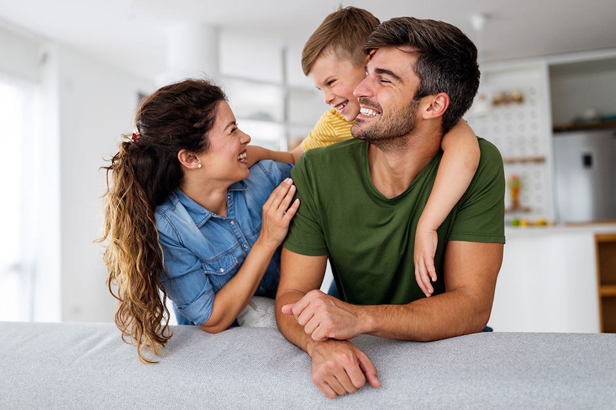 happy family knowing they have life insurance